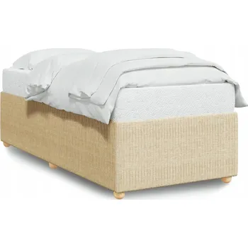 Postel Rám postele krémový 200 x 80 x 46 cm z polyesterové tkaniny