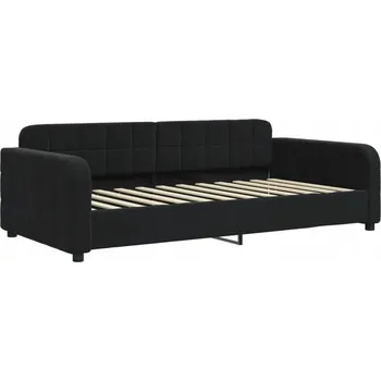 Pohovka Černá rozkládací pohovka 223 x 110 x 71 cm, sametová