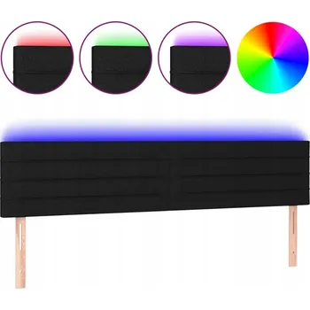 VidaXL Čelo postele s LED osvětlením, černé