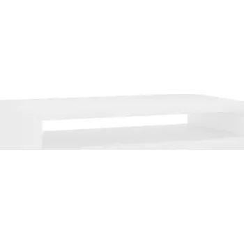 Podstavec pod monitor Podstavec pod monitor s poličkou, dřevěný, bílý, 42x24x13 cm