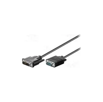 Video kabel Cable D-Sub 15pin HD plug,DVI-I (12+5) plug 3m black
