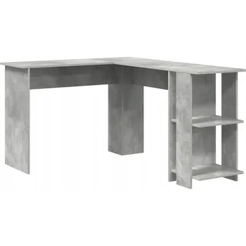 Psací stůl Rohový psací stůl s policí Betonově šedá 140 x 113,5 x 75 cm