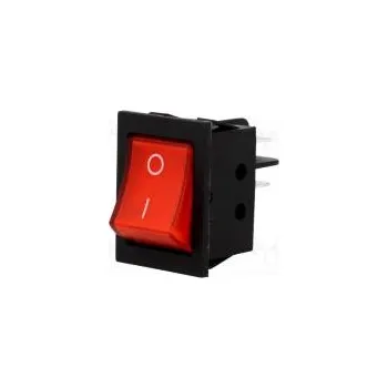 vypínač ROCKER DPST pol 2 OFF-ON 15A/250VAC červená není 35mΩ RSC09