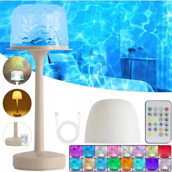 Lampička NOČNÍ LAMPA STOLNÍ KANCELÁŘSKÁ MODERNÍ LED LAMPA DOTYKOVÁ PROJEKTOR VLN