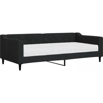 Pohovka Černá pohovka s funkcí spaní 223 x 100 x 67 cm s matrací 90 x 200 cm