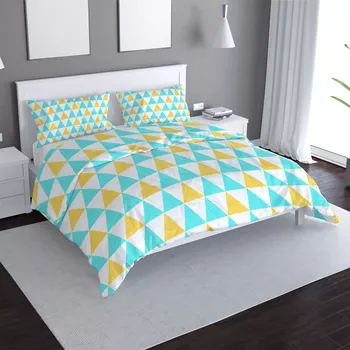 Povlečení Sablio Povlečení Dvoubarevné trojúhelníky - 140x220 / 90x70