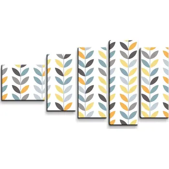 Obraz Sablio Obraz - 5-dílný Barevné lístky - 100x60 cm