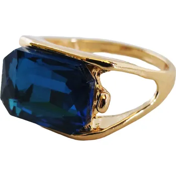 Prsten Zlatý Prstýnek s kubickým zirkonem, velký Zirkon , chirurgická Ocel vintage