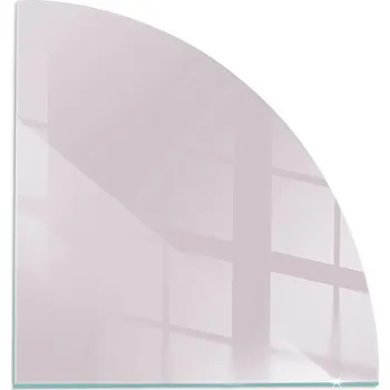 Krbová kamna Ozdobná skleněná deska pod kamna, krbová kamna, světle fialová, čtvrtkruh, 100x100 cm