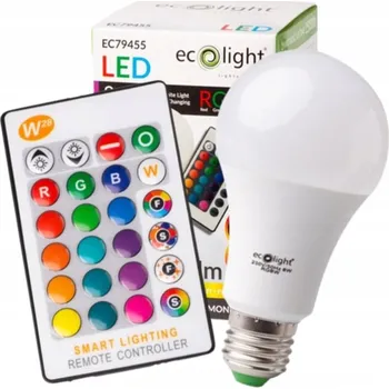 Žárovka ŻARÓWKA LED RGB E27 8W PILOTEM ECOLIGHT