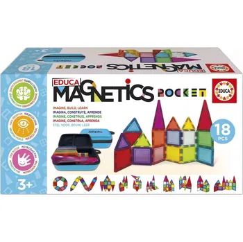 ostatní stavebnice Educa magnetická stavebnice Magnetics v pouzdře, 18 dílků