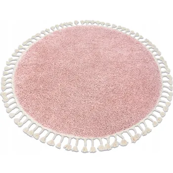 Koberec KOBEREC BERBERSKÝ HLADKÝ JEDNOBAREVNÝ růžová růžový kruh 120 cm