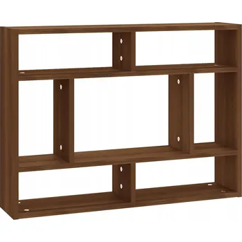 police Nástěnná police, hnědý dub, 75 x 16 x 55 cm, nosnost 40 kg