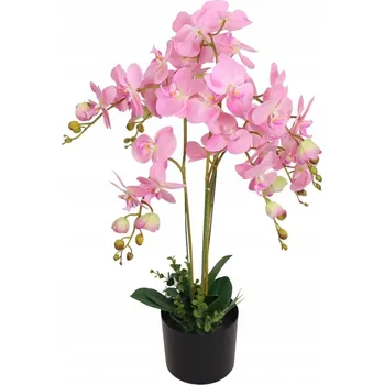 umělá květina Umělá Orchidej Růžová v Květináči, 75 cm, 43 Květů