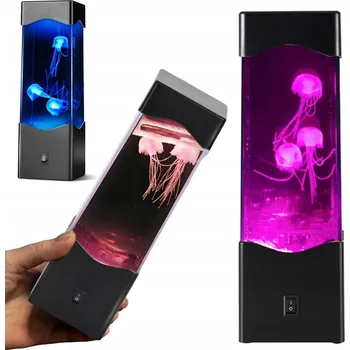 Lampička LED LÁVOVÁ LAMPA S MEDÚZAMI NOČNÍ LAMPA RGB NA PSACÍ STŮL AKVÁRIUM