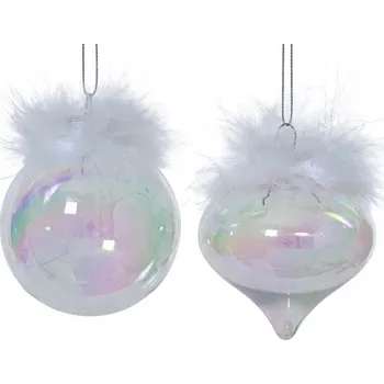 Vánoční dekorace Průhledná Vánoční Koule vánoční koule 8 cm 6 ks