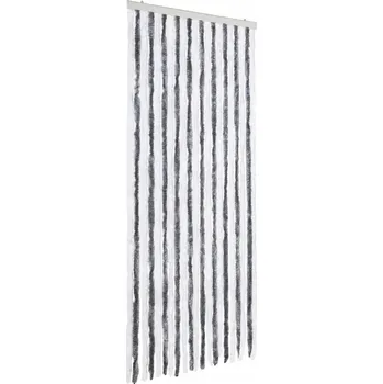 Síť proti hmyzu Závěs proti hmyzu šenilkový 90x220 cm šedo-bílý