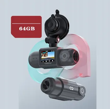 IP kamera 4K WIFI AUTOKAMERA S GPS A ZADNÍ KAMEROU + 64GB KARTA A APLIKACE