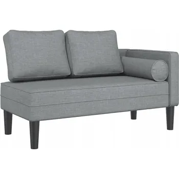 Zahradní lehátko Lenoška s polštáři, světle šedá, 116,5 x 62 x 57,5 cm, polyester