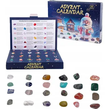 Kalendář ADVENTNÍ KALENDÁŘ KAMENY MINERÁLY KRYSTALY PŘÍRODNÍ S KAMENY 24