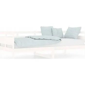 Postel Bílá válenda z masivního borovicového dřeva 203,5 x 96,5 x 66 cm