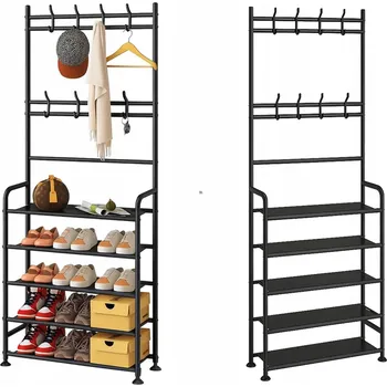 Věšák Stojanový věšák kovový Cleo Art černý