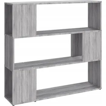 Knihovna Regál na knihy/přepážka, šedý dub sonoma, 100x24x94 cm