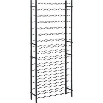 Stojan na víno Stojan na 96 lahví vína, železo, černý, 64 x 22 x 157 cm