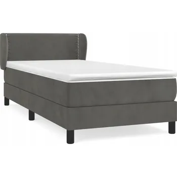 Postel Kontinentální postel s nastavitelným čelem, tmavě šedá, 193x93x78/88 cm