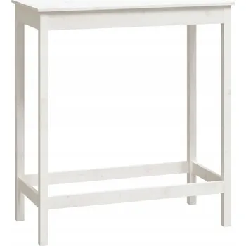 Jídelní stůl Barový stůl z masivního borovicového dřeva, bílý, 100x50x110 cm