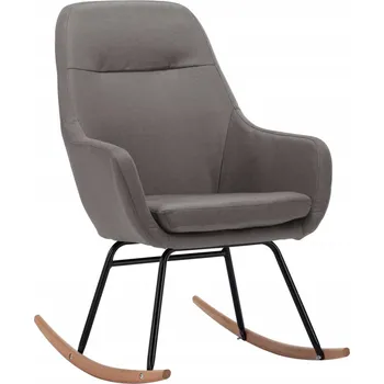 Křeslo Houpací křeslo světle šedé, 61x80,5x89 cm, látka, buk, kov