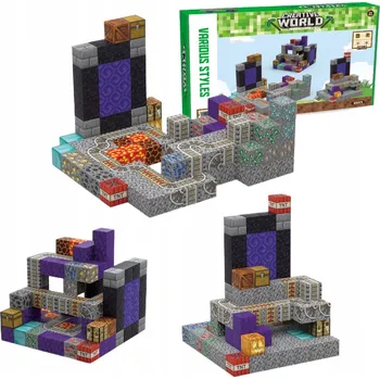 ostatní stavebnice CREATIVE WORLD SADA MAGNETICKÝCH STAVEBNICE JAKO MINECRAFT PODZEMNÍ PORTÁL 3D