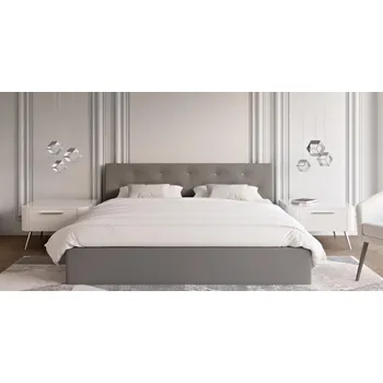 Postel Čalouněná postel CRYSTAL šedá 90x200 s kovovým roštem