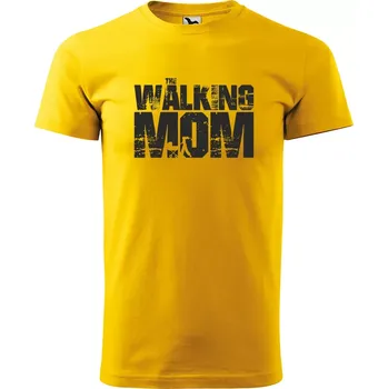 Sablio Tričko s potiskem pro maminku The walking mom - žluté 2XL
