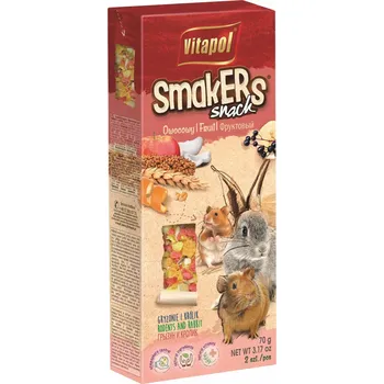 Krmivo pro hlodavce VITAPOL SMAKERS TYČINKA PRO HLODAVCE A KRÁLÍKY - OVOCNÁ 2 KS