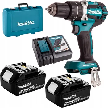 Akumulátorový aku vrtačka Makita DHP484RTE 18V, 2x5Ah, 54 Nm