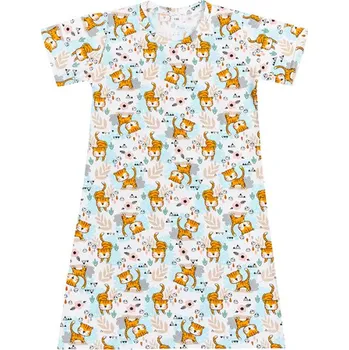 Dámská noční košile Noční košile krátký rukáv Hnědá,Modrá,Bílá - 100 BX1001416