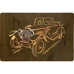 Li-Go "Veterán" světelný obraz s baterií 90x62cm, dub