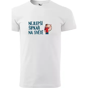 Sablio Tričko s potiskem Nejlepší šipkař na světě - bílé S