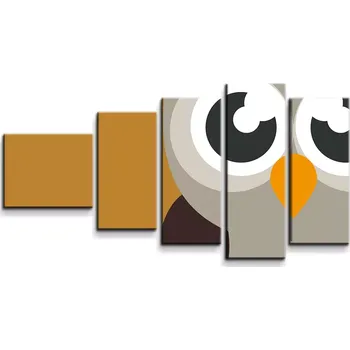 Obraz Sablio Obraz - 5-dílný Kreslená sova - 100x60 cm