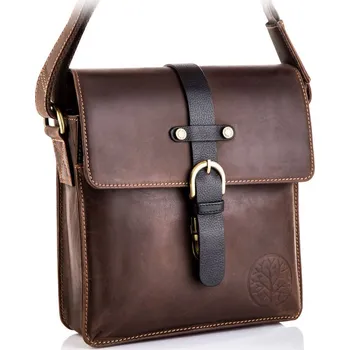 Kabelka Betlewski kabelka přes rameno z pravé kůže hnědá