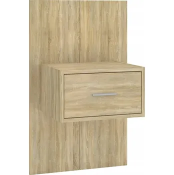 Noční stolek Závěsný noční stolek se zásuvkou, dub Sonoma, 48,5x32,5x80 cm