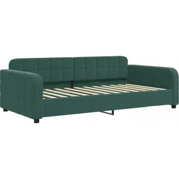 Pohovka Rozkládací pohovka 2v1 tmavě zelená sametová 224x100x71 cm
