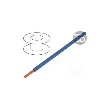 elektrický kabel Vodič TLY lanko Cu 0,22mm2 tmavomodrá PVC 150/300V 200m