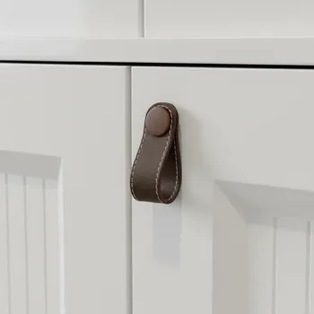 Nábytkové kování SMD Úchytka knopka CASE / Kůže hnědá
