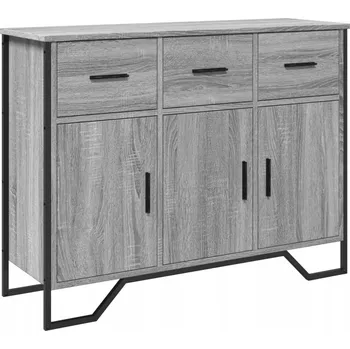 Komoda Skříňka z materiálu na bázi dřeva, Šedý dub Sonoma, 97x32,5x74,5 cm