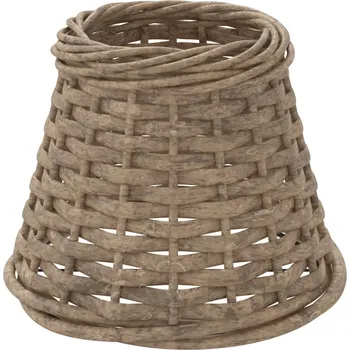 Obraz Stínidlo na lampu proutěné s železným držákem, hnědé, 15 x 12 cm