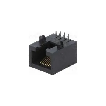 Elektrická zásuvka Zásuvka RJ45 PIN 8 Kat 5 Uspořádání výv 8p8c THT úhlový