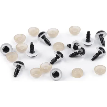 Oči s pojistkou Ø10 mm, střední, 4 bílá