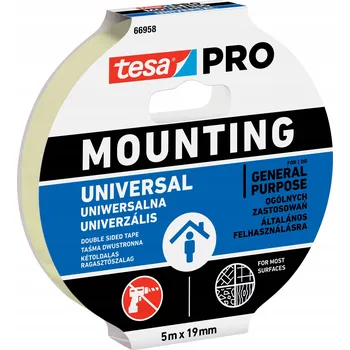 Lepicí páska Páska montážní oboustranně lepící 66958, univerzální, 5 m x 19 mm, bílá